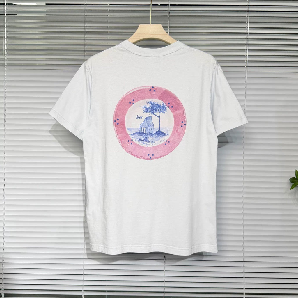Dior 1947 Cotton Blue Short Sleeve T-Shirt