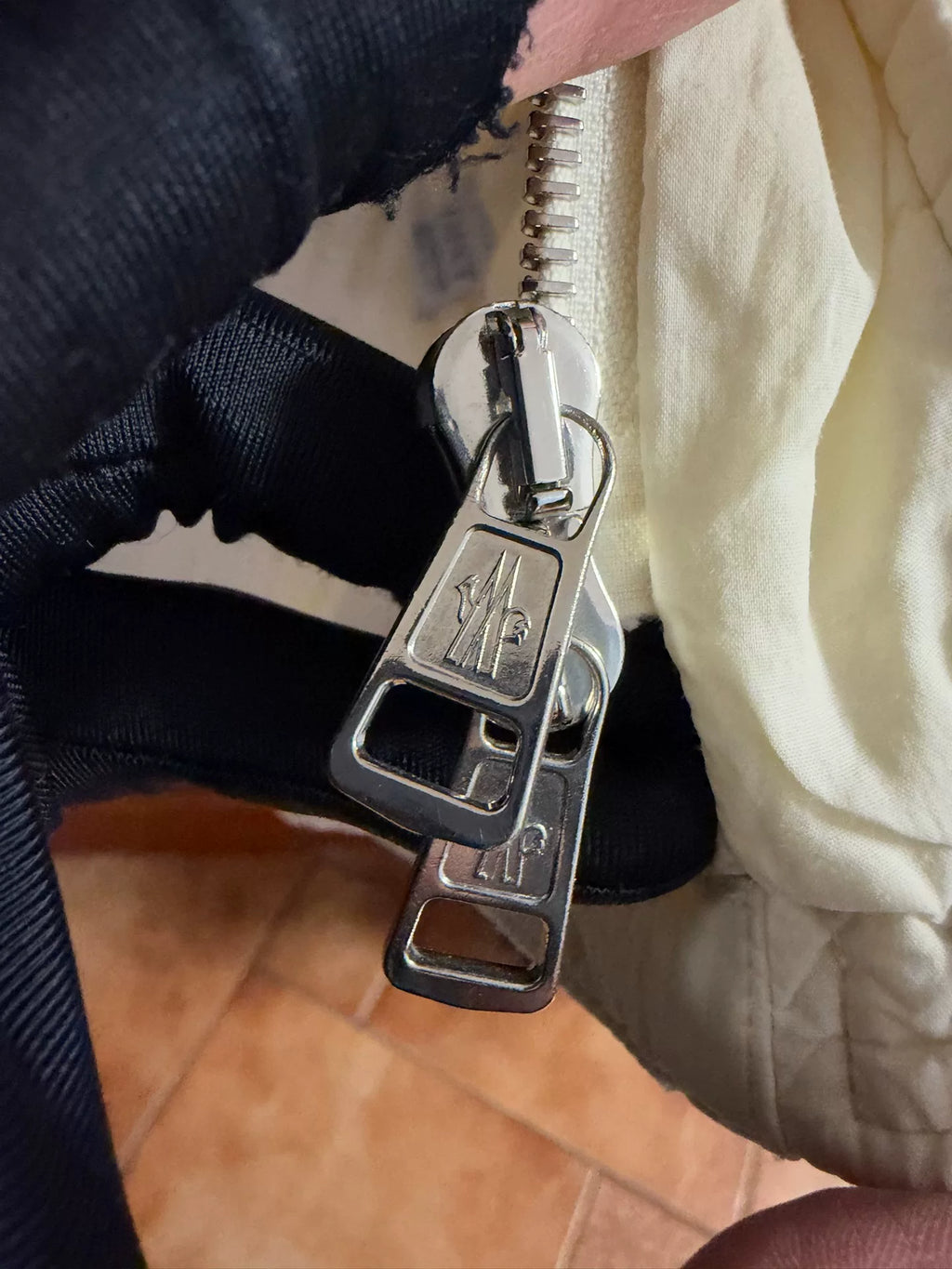 Moncler Off-White Stand-Collar Down Jacket