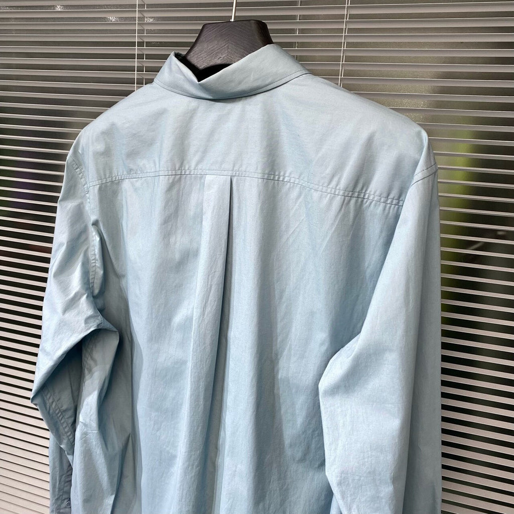 Louis Vuitton SS23 Long Sleeve Logo Button-Front Blue Shirt
