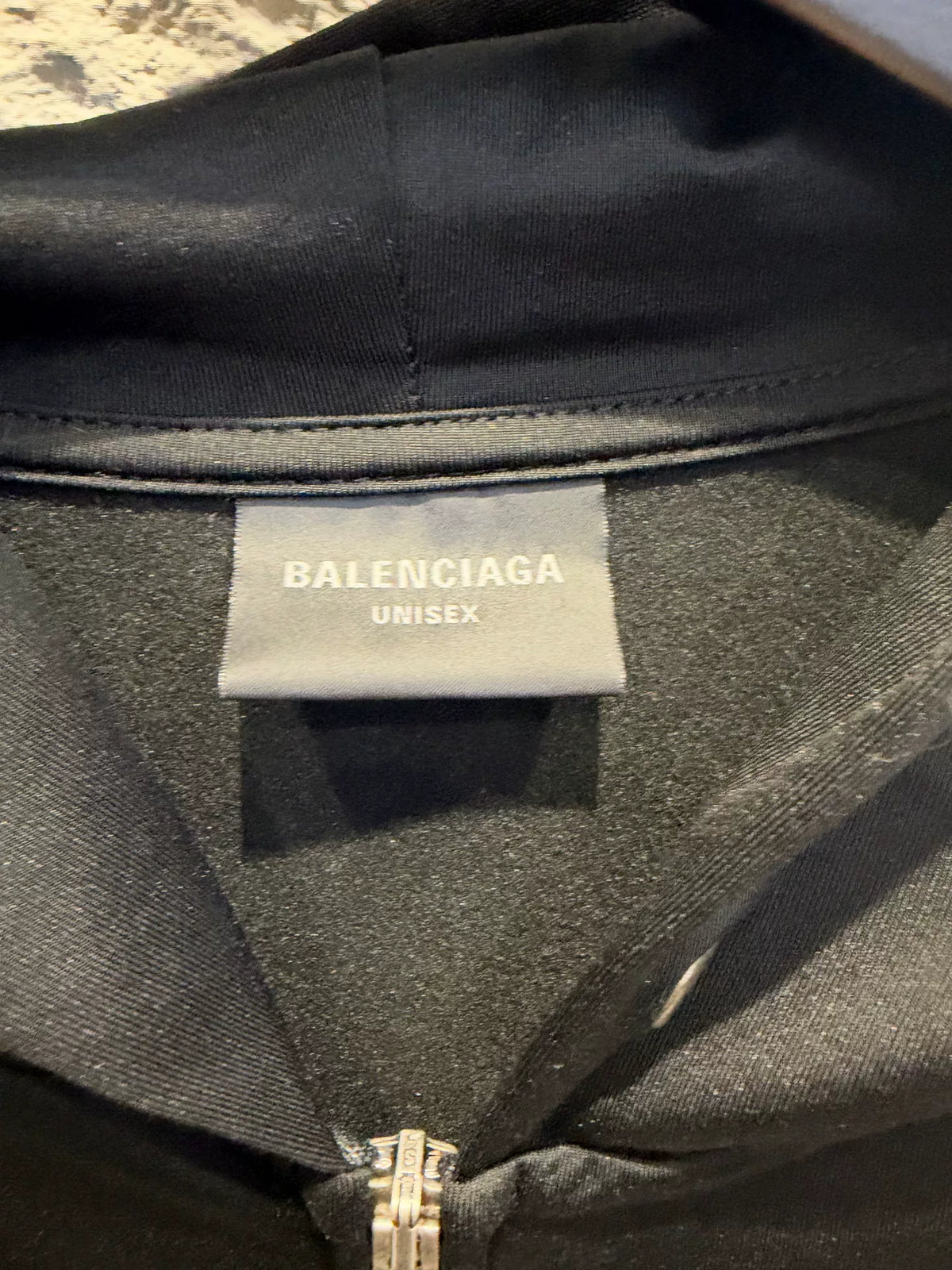 Balenciaga 2026 Black Loop Zip-Up Hooded Jacket