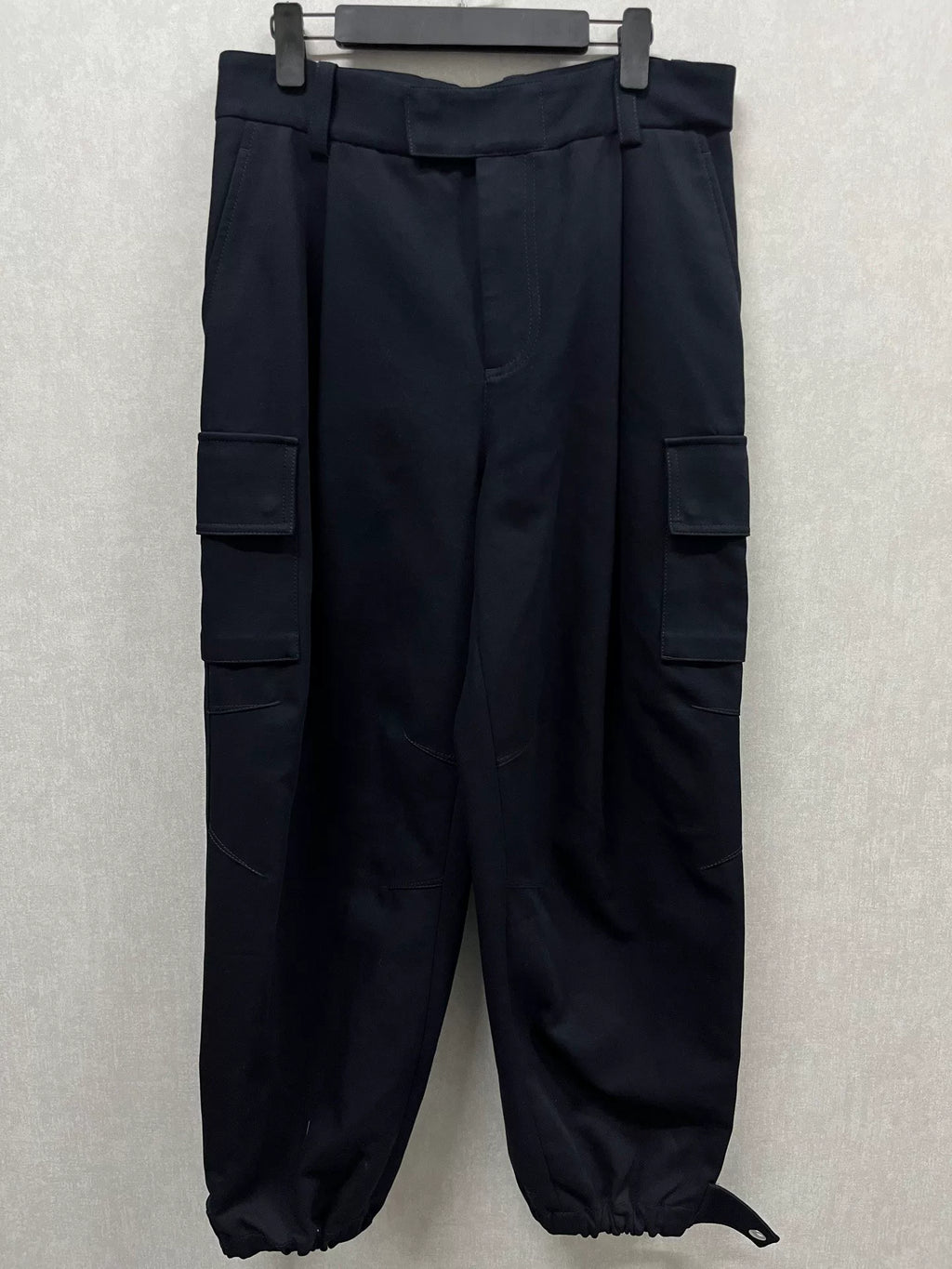 Bottega Veneta Navy Blue Wide Leg Cotton Trousers