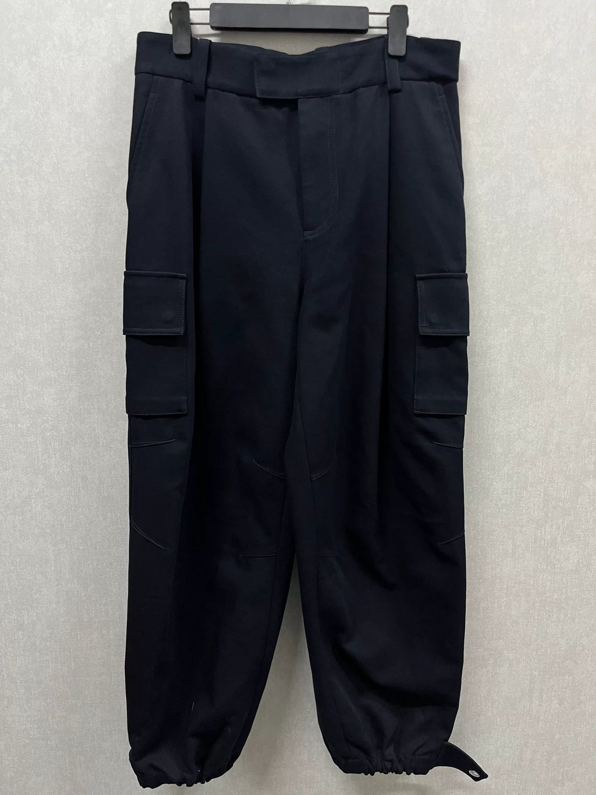 Bottega Veneta Navy Blue Wide Leg Cotton Trousers