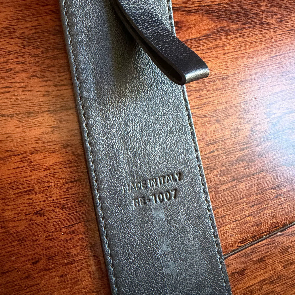 Dior Black Patent Leather All-Over Print Belt