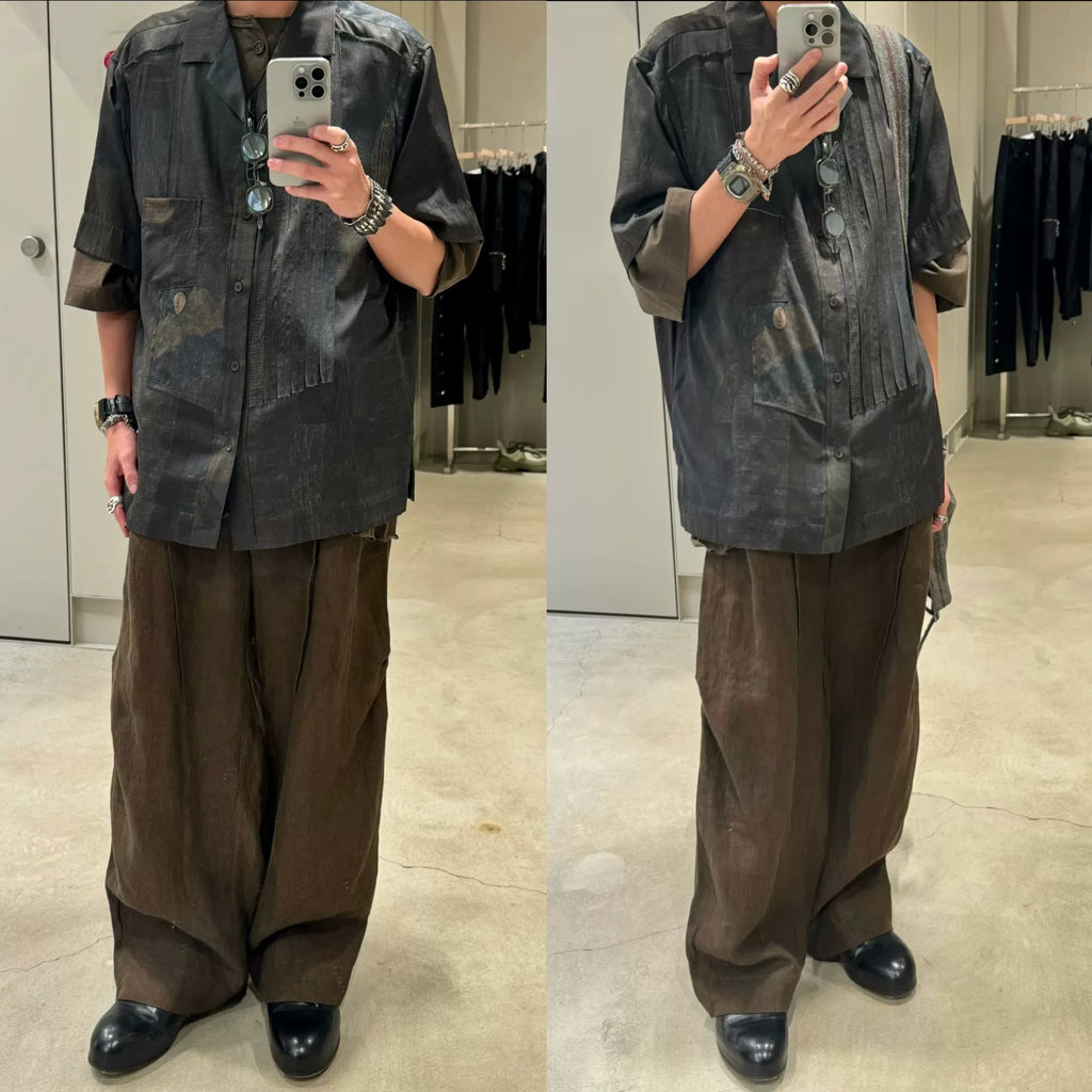 Ziggy Chen SS24 Vintage Book Ji Tan Silk Short Sleeve Shirt