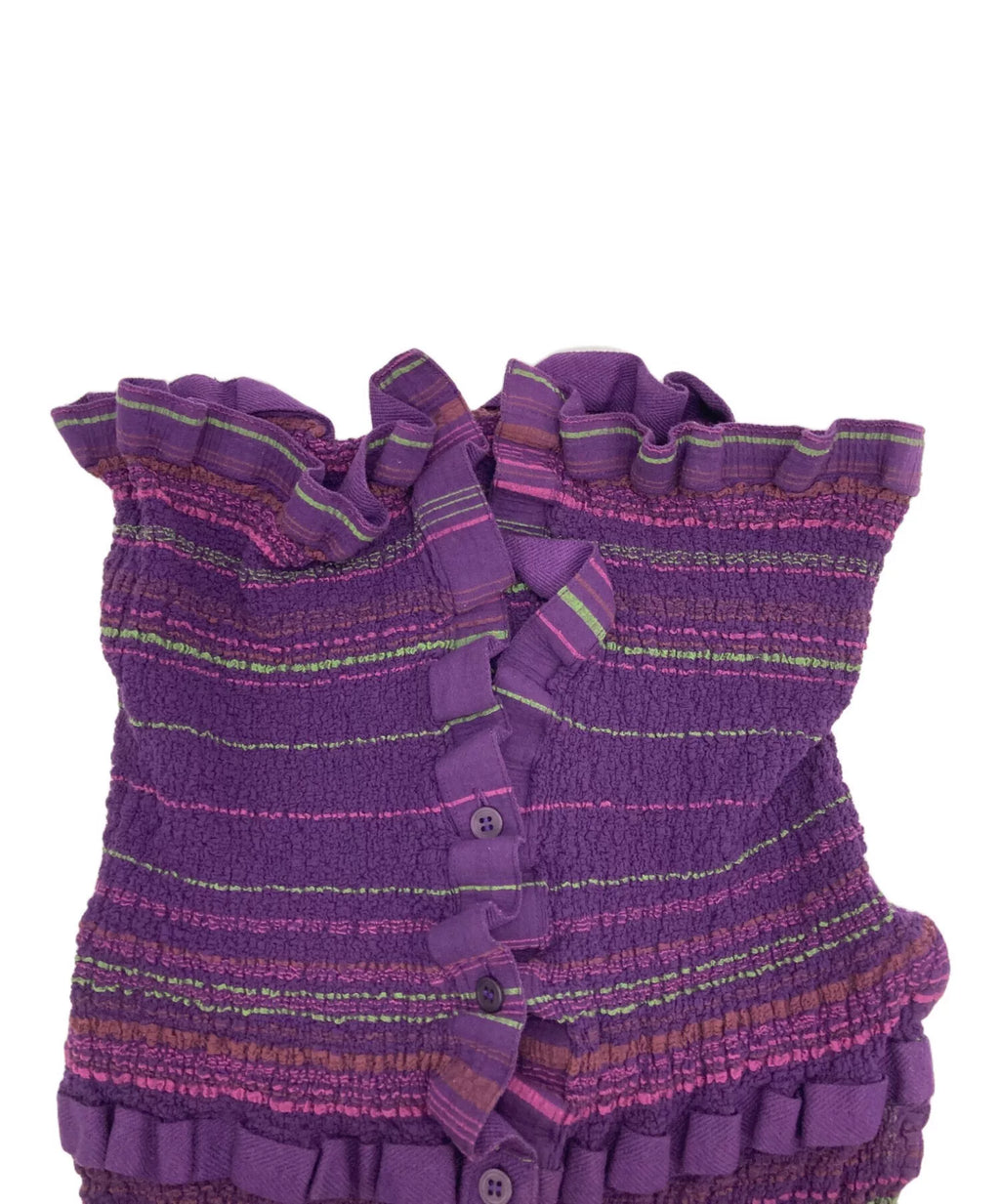 Issey Miyake Purple Pleated Sleeveless Top
