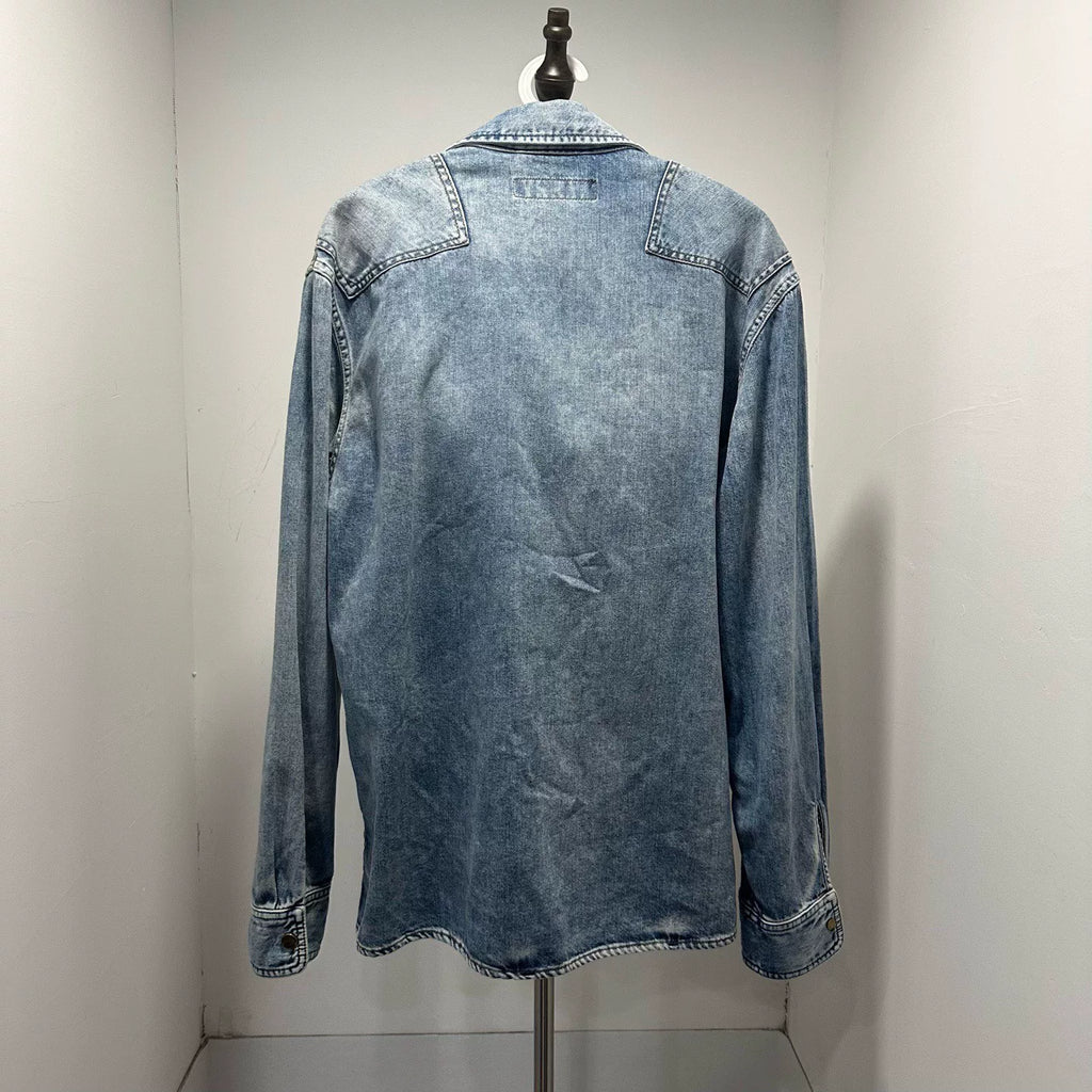 Louis Vuitton Blue Washed Distressed Denim Jacket