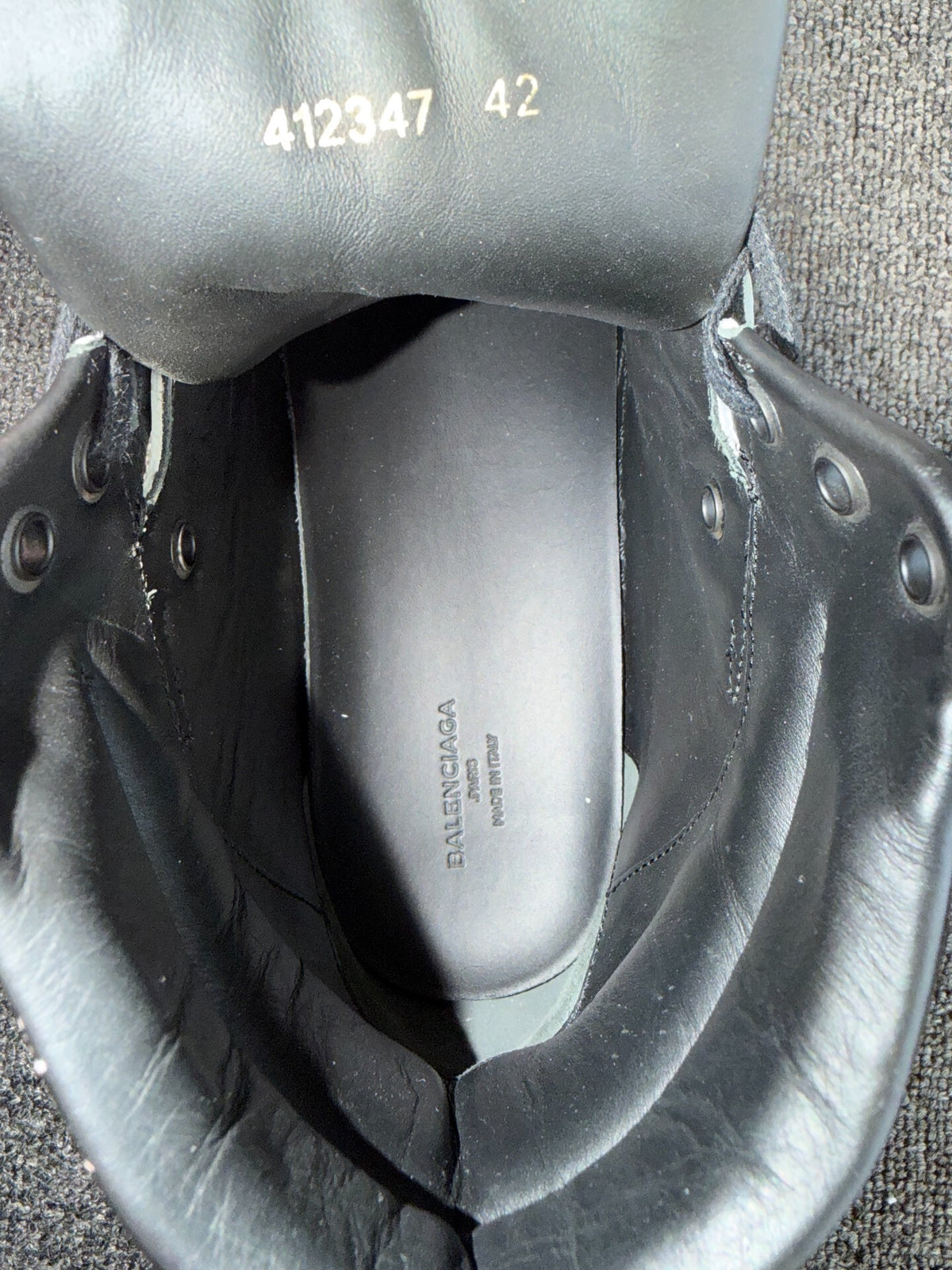 Balenciaga Arena Black Marble Print High Top Sneakers