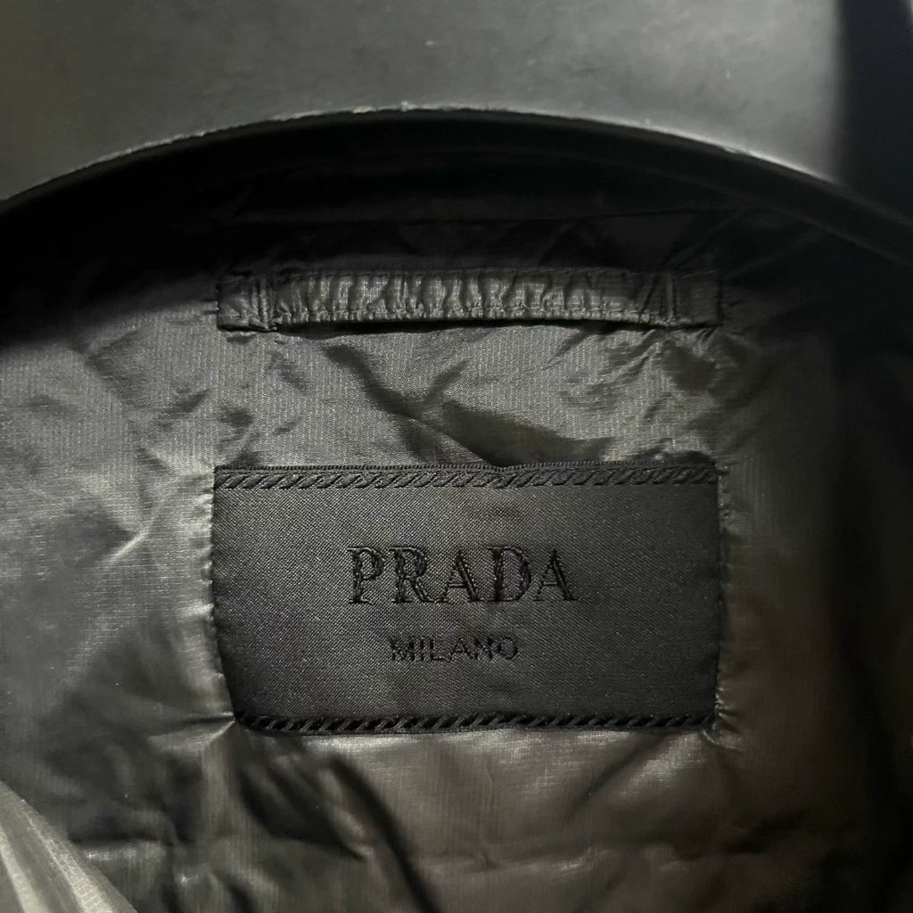 Prada Black Zip-Up Hooded Down Jacket
