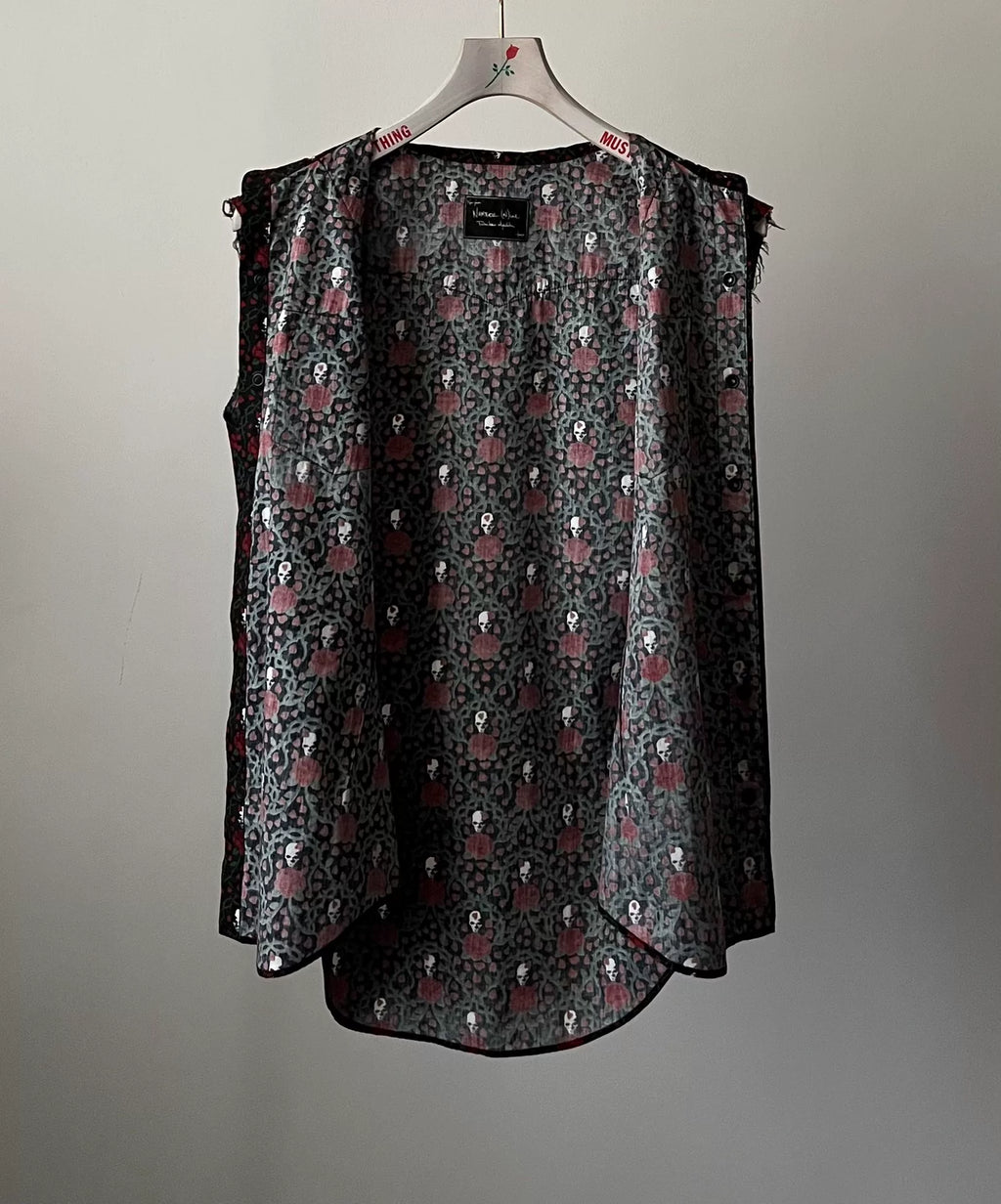 Number (N)ine 06SS Skull Rose sleeveless shirt