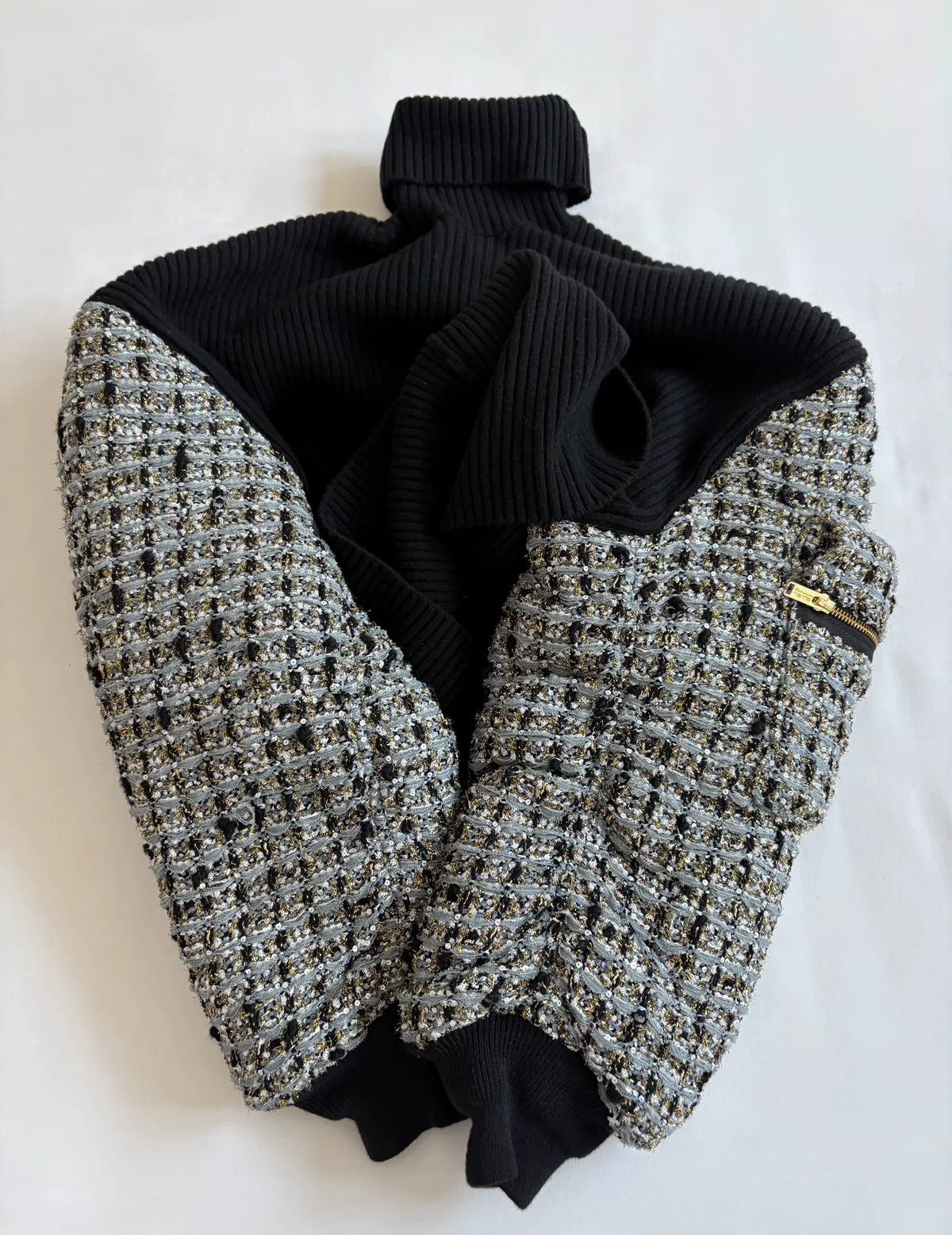 Undercover irregular‑shaped patchwork sweater