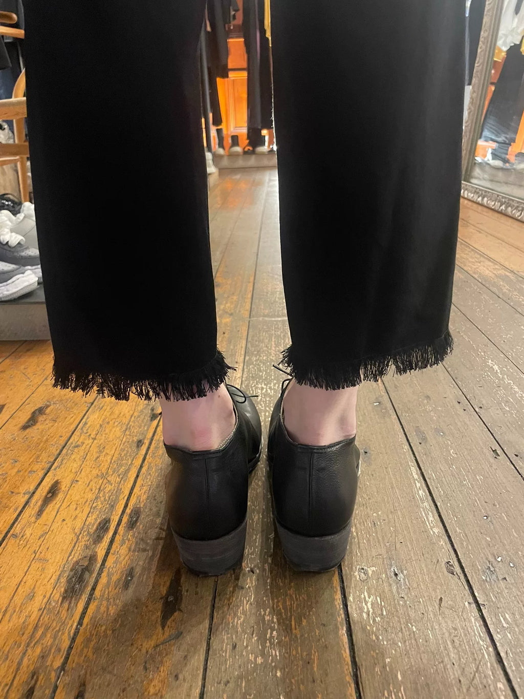 M.A+ SS18 Black Double Fold Derby Leather Shoes