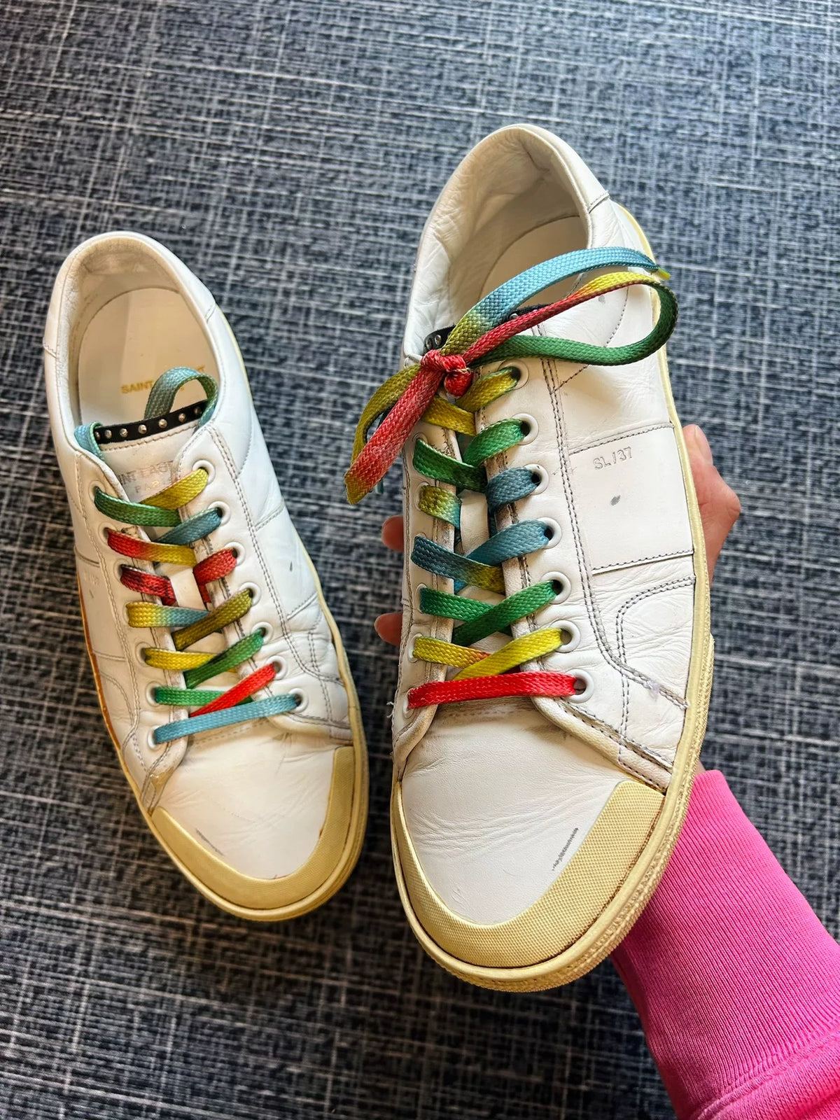 Saint Laurent SS16 SL37 GD Rainbow Studded Sneakers by Hedi Slimane