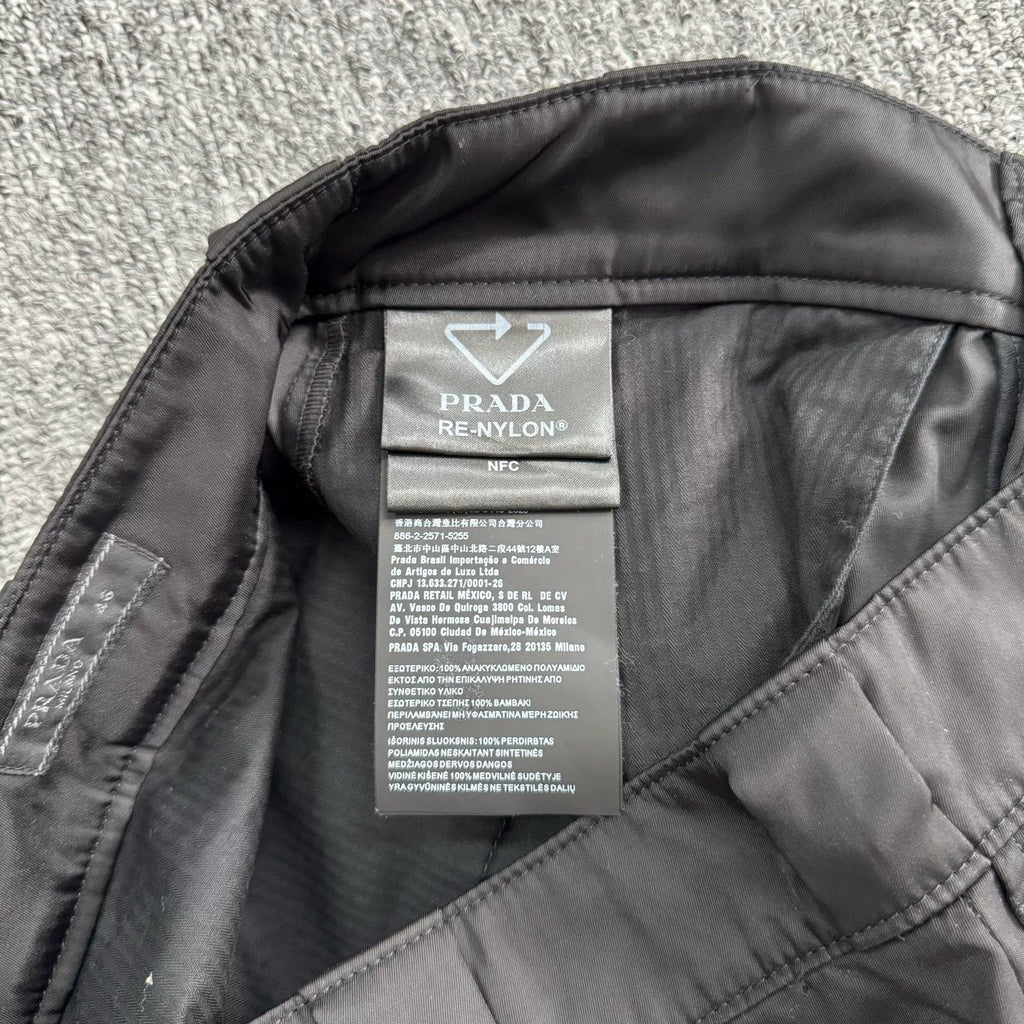 Prada Black Triangle Logo Nylon Shorts