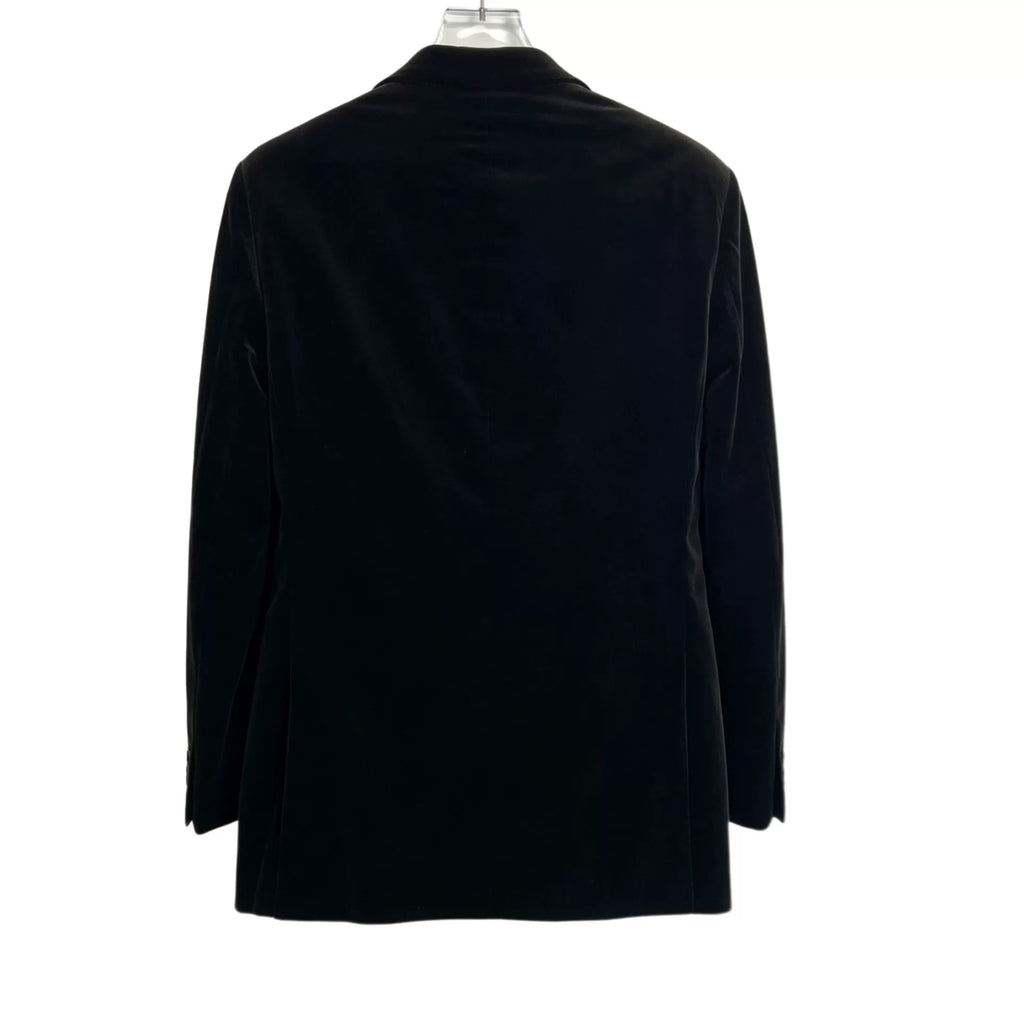 Louis Vuitton Black Collared Single-Breasted Velvet Blazer