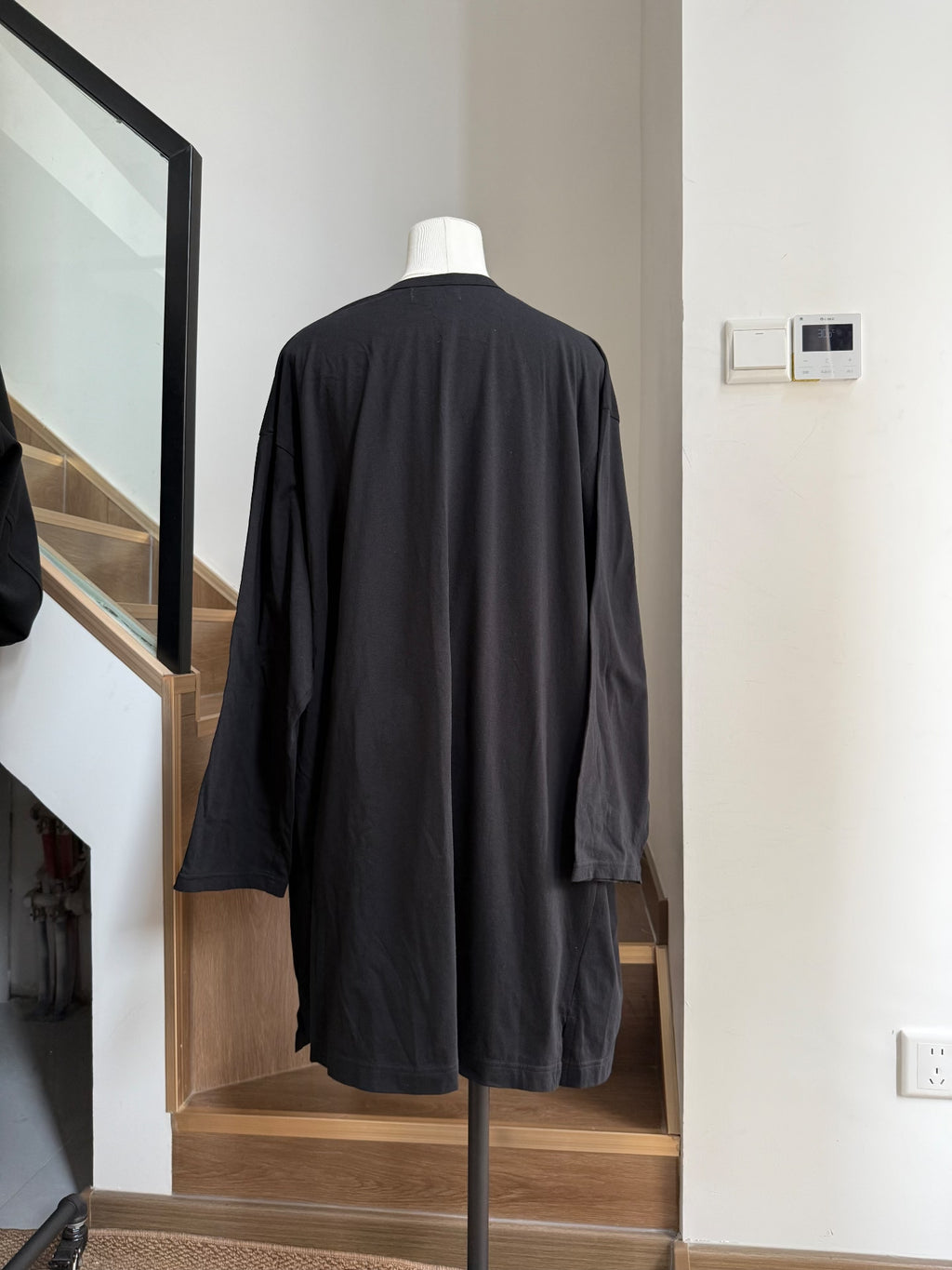 Yohji Yamamoto Black Print Cotton Long-Sleeve Top