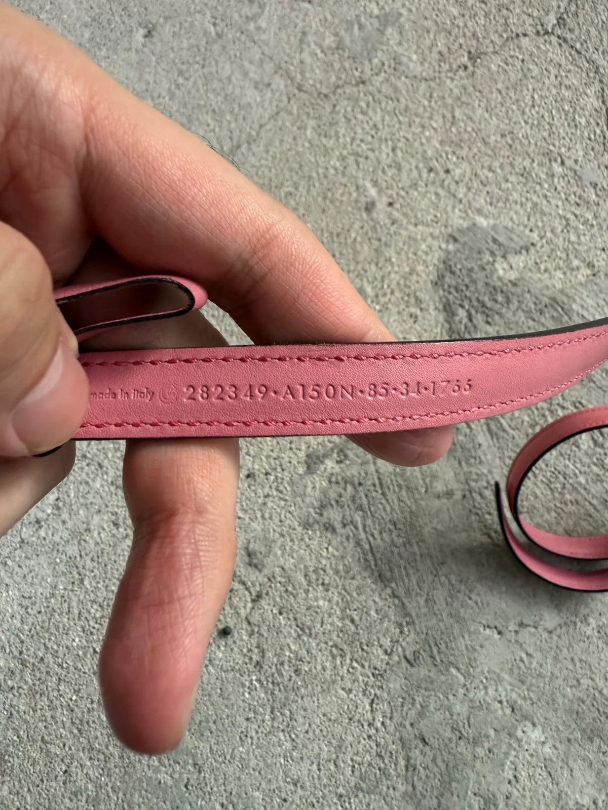 Gucci Pink Horsebit Leather Belt