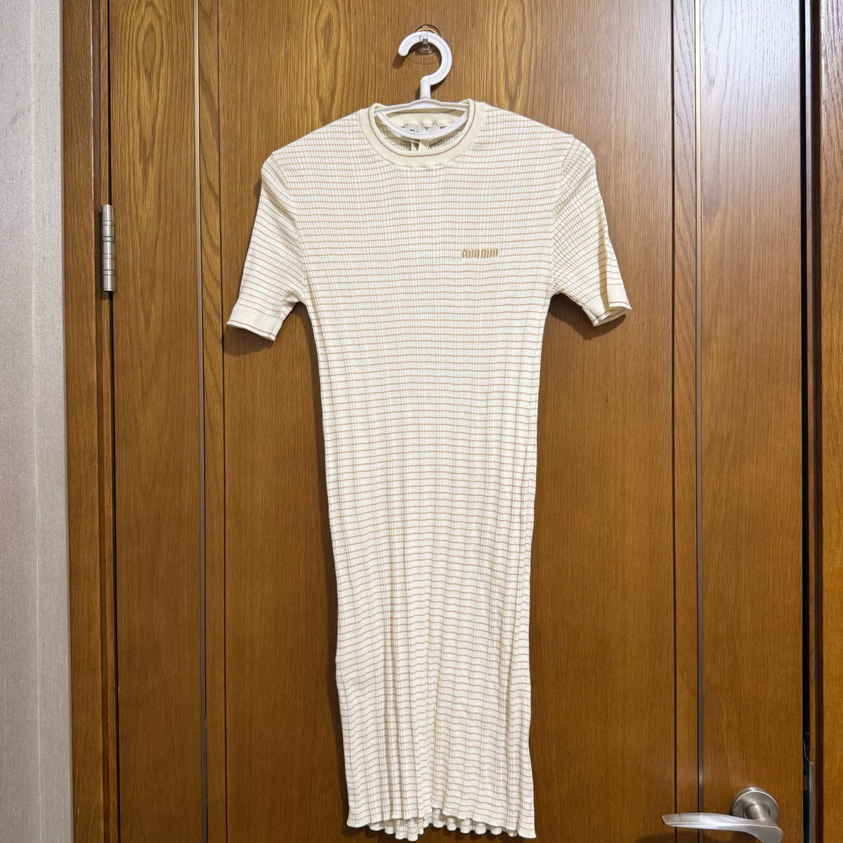 Miu Miu Embroidered Logo Dress