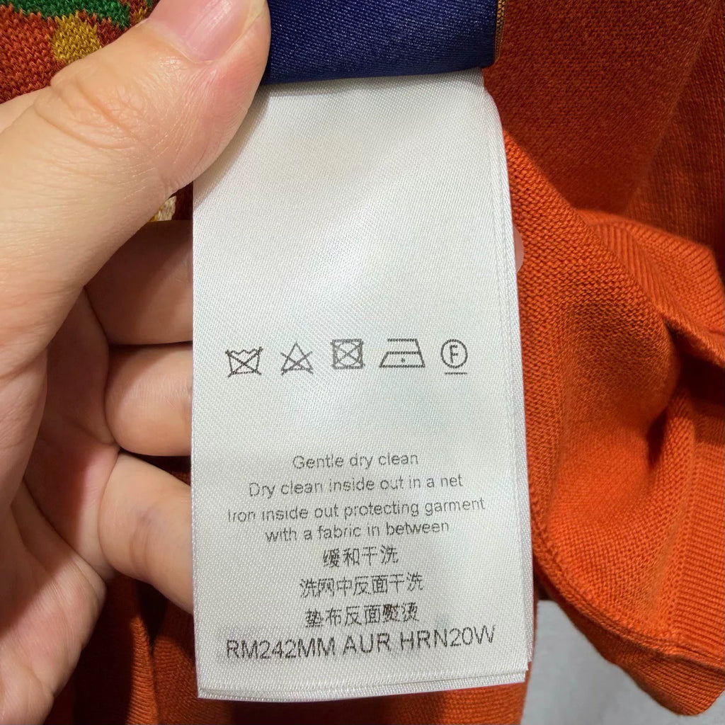 Louis Vuitton SS24 Knit Logo Cotton Orange Short Sleeve T-Shirt