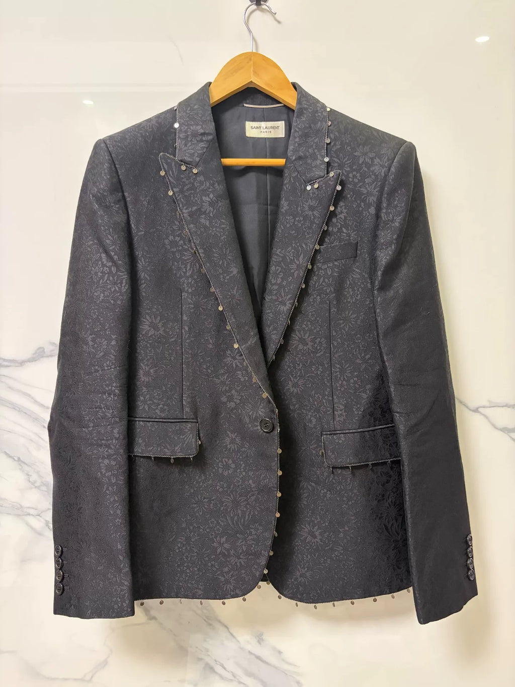 Saint Laurent Jacquard Scale Blazer