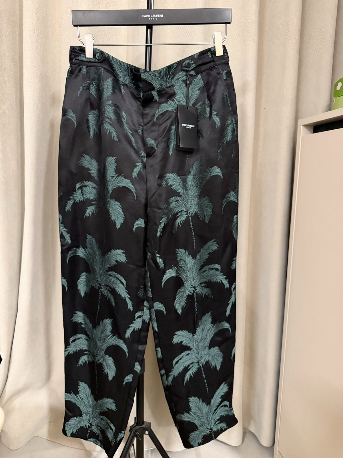 Saint Laurent Paris SS21 Palm Jacquard Silk Suit