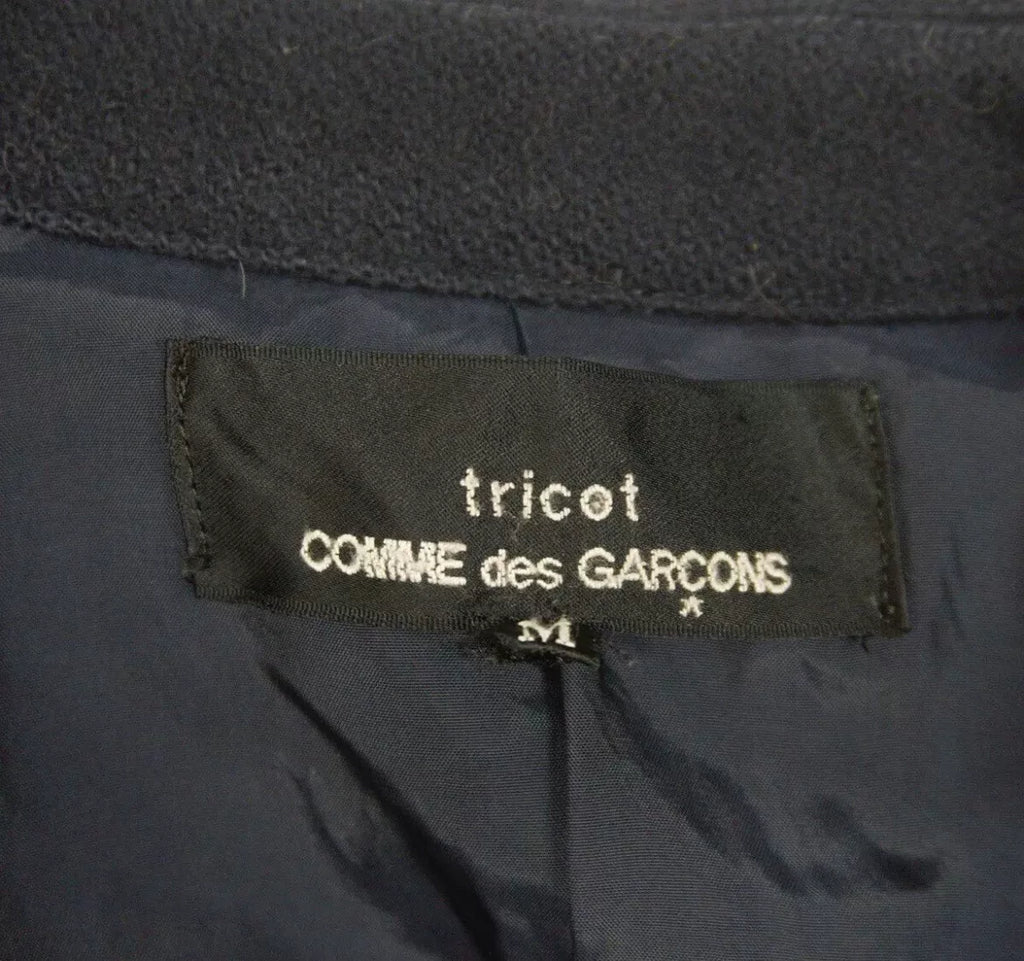 Comme Des Garçons AW09 Navy Blue Crew Neck Wool Coat
