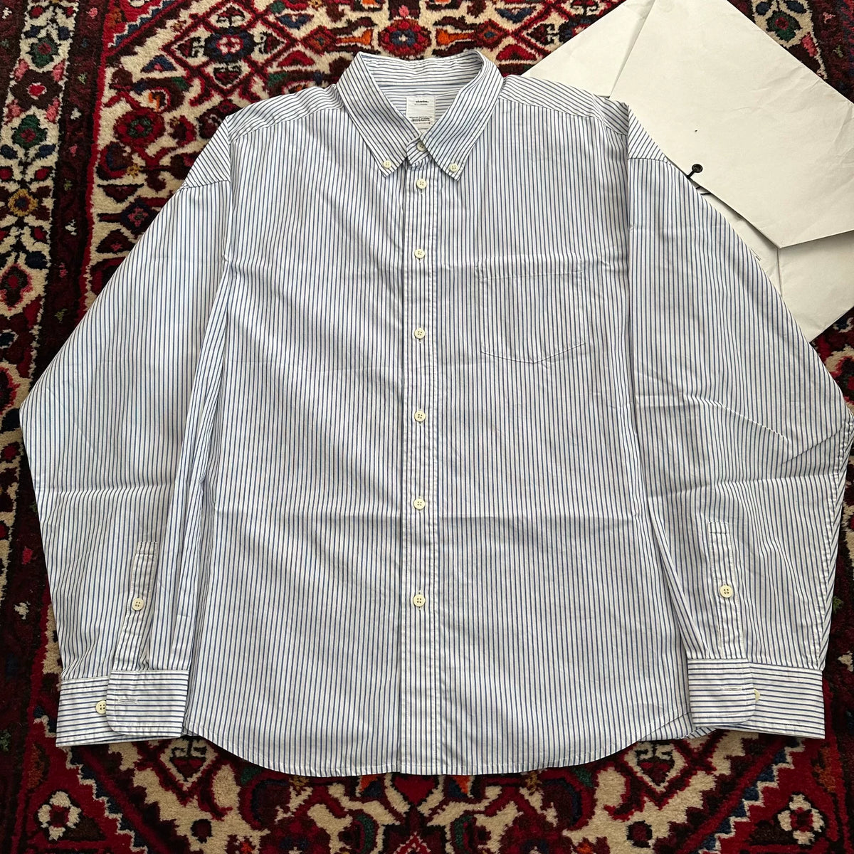 VISVIM 24SS B.D. SHIRT FR L/S Blue Striped Shirt