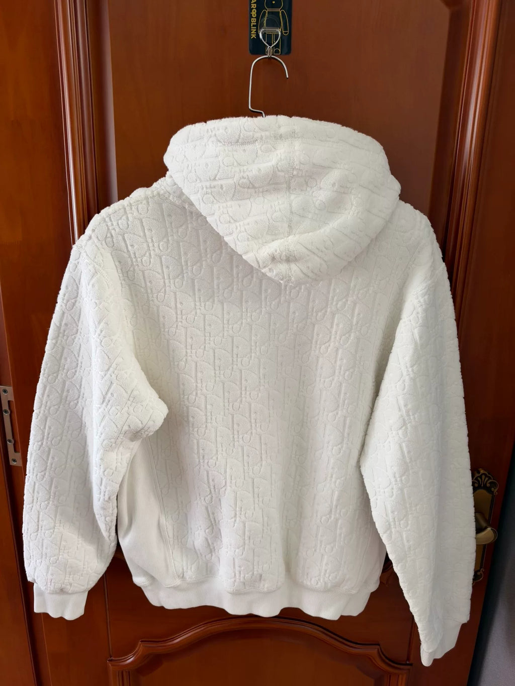 Dior White Logo Print Hooded Sweater