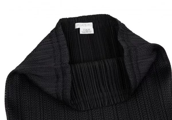 Issey Miyake Vintage Black Double-Layer Mesh Pleated Skirt