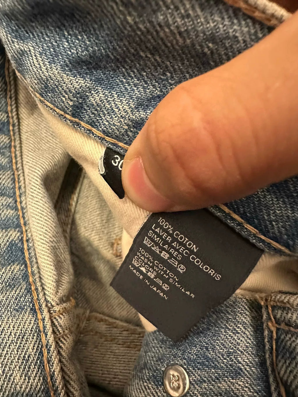 Celine Wesley ice blue knife-cut distressed vintage jeans