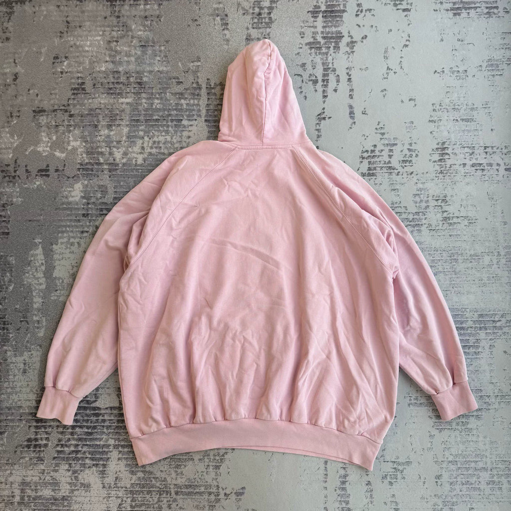 Balenciaga Pink Straw Badge Hooded Sweater