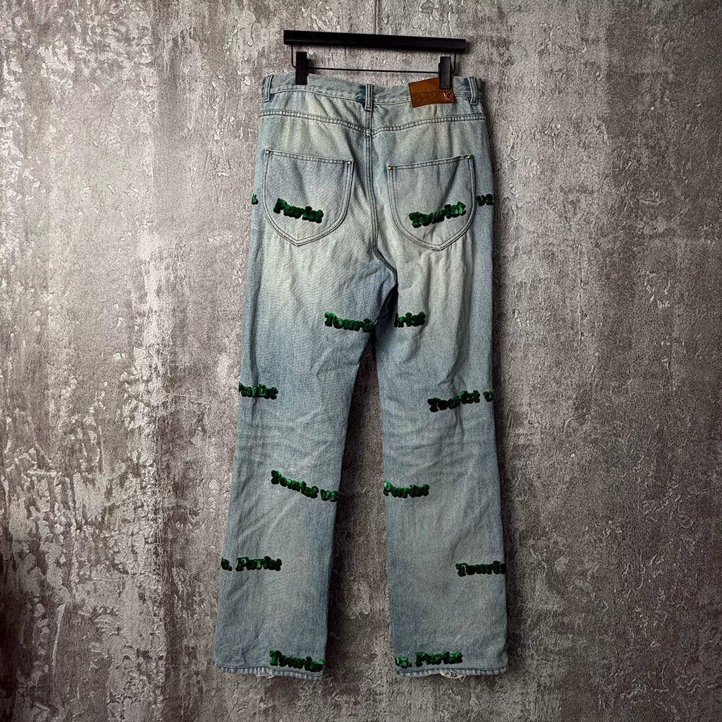 Louis Vuitton Flocked Denim Jeans