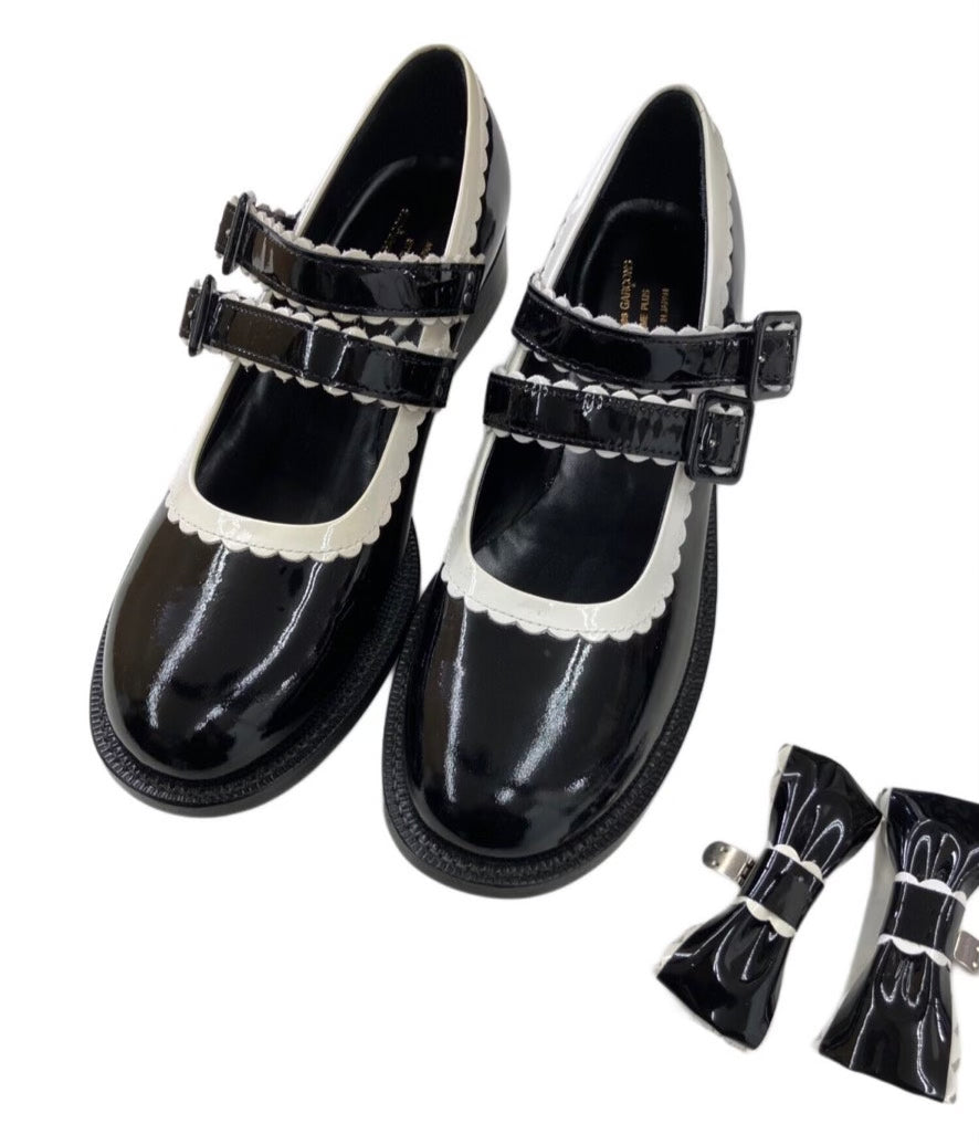 Comme des Garcons Runway Bow Mary Jane Leather Shoes