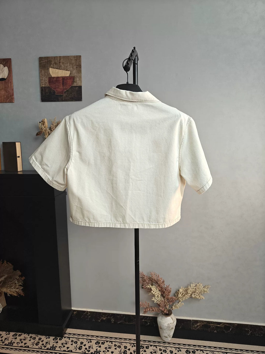 Miu Miu Off-White Short-Sleeve Shirt