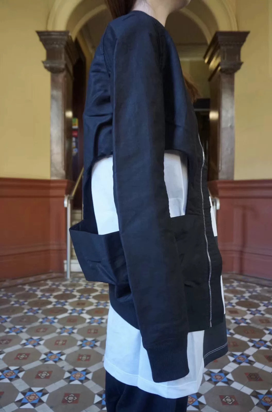 Rick Owens SS19 Black Shred Flight Bomber Cotton Jacket