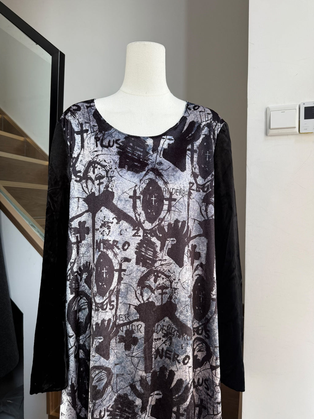 Comme Des Garçons Homme Plus Runway Graffiti Print Dress