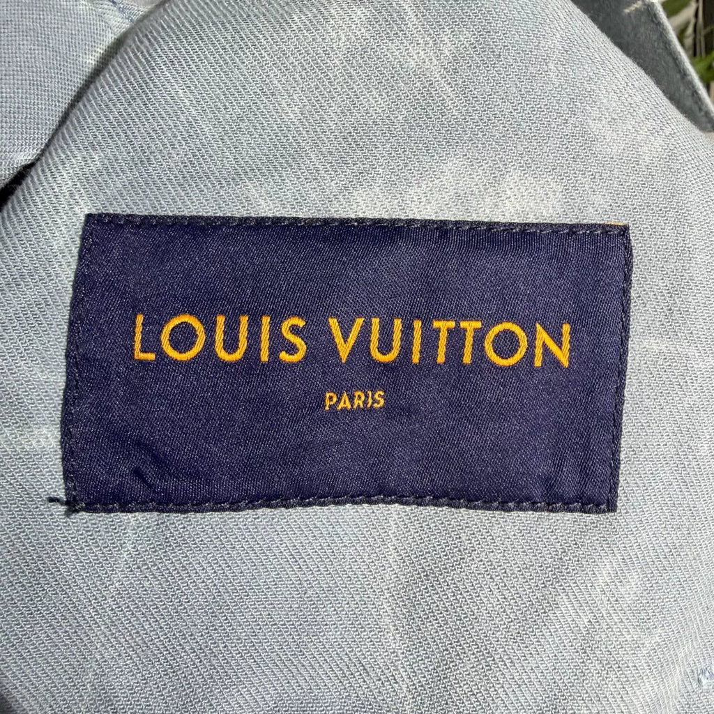 Louis Vuitton 2023 All-Over Print Cotton Single-Breasted Blue Jacket