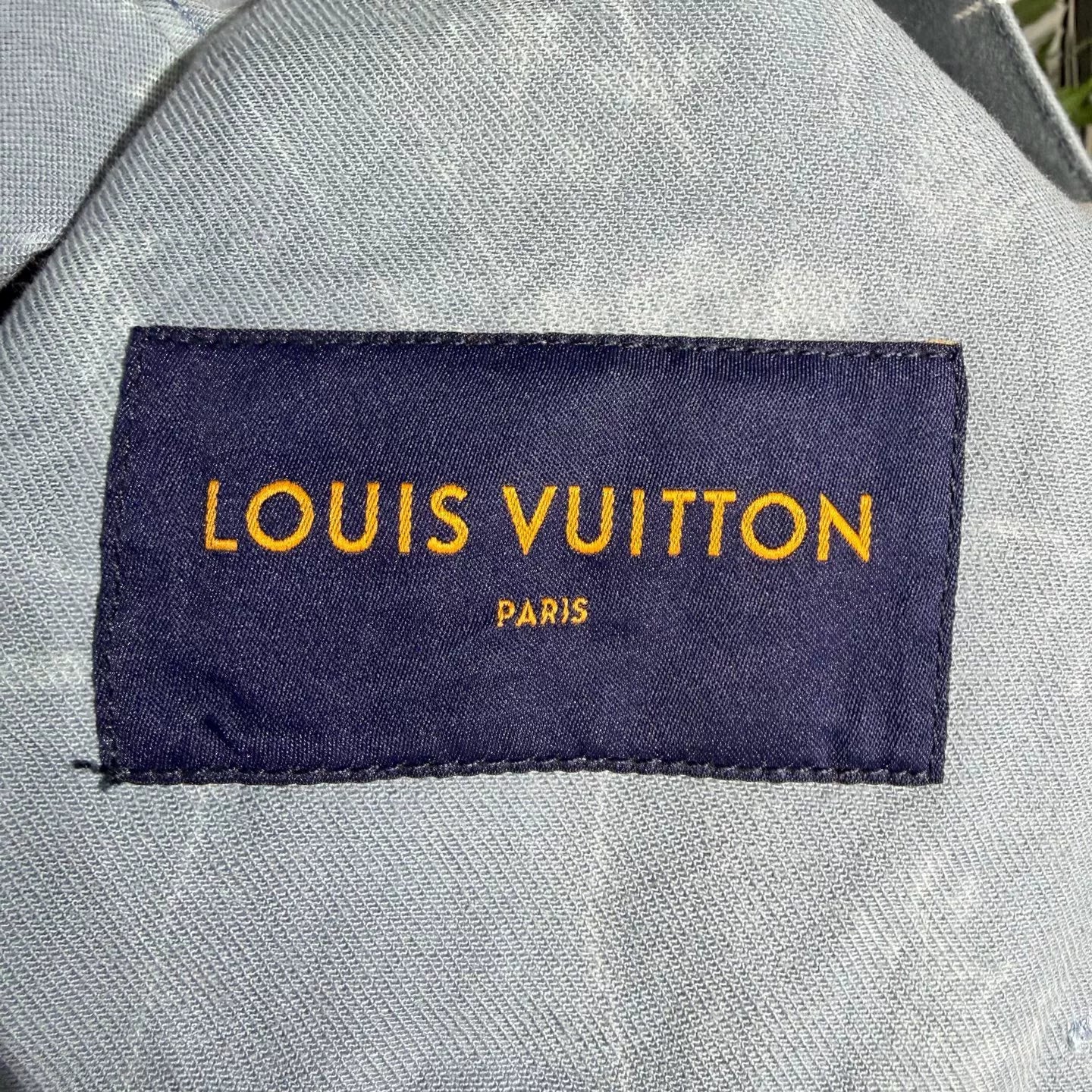Louis Vuitton 2023 All-Over Print Cotton Single-Breasted Blue Jacket