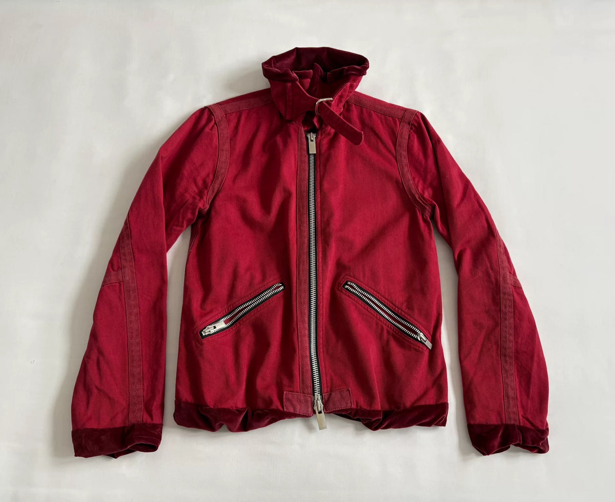 Sacai Vintage Zip Velvet Panel Denim Jacket