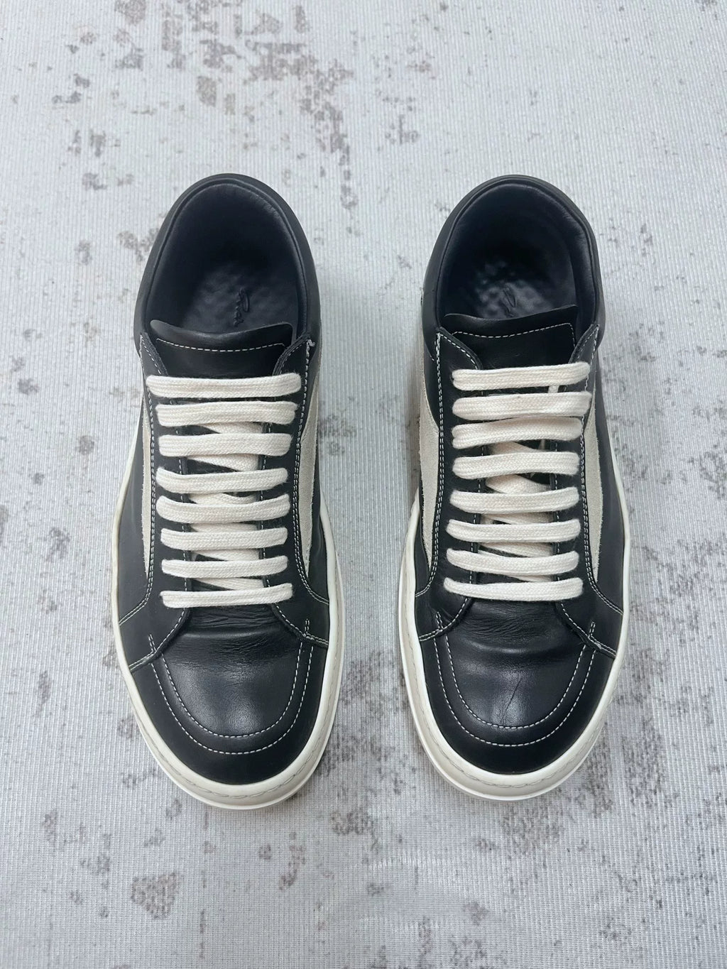Rick Owens Leather Panelled Sneakers | Black