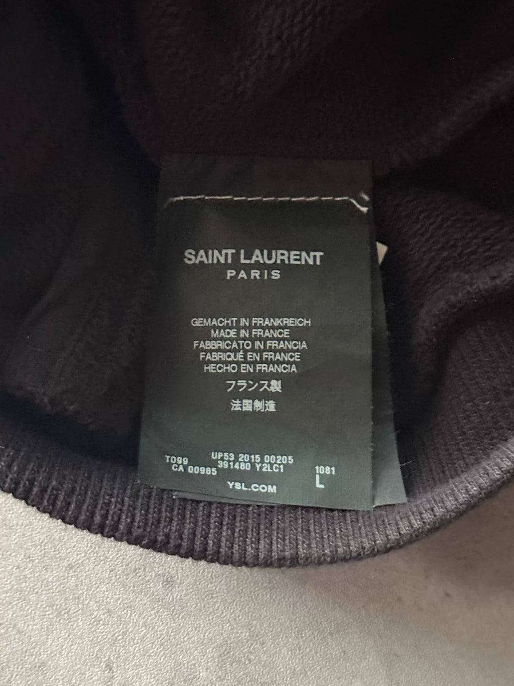 Saint Laurent Paris 15AW Black Multi-Zip Deconstructed Sweatshirt by Hedi Slimane