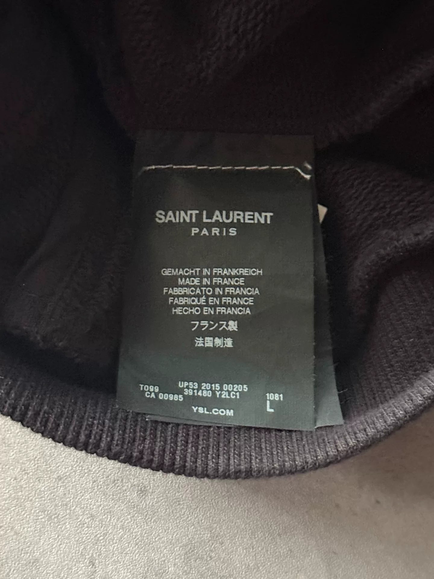Saint Laurent Paris 15AW Black Multi-Zip Deconstructed Sweatshirt by Hedi Slimane