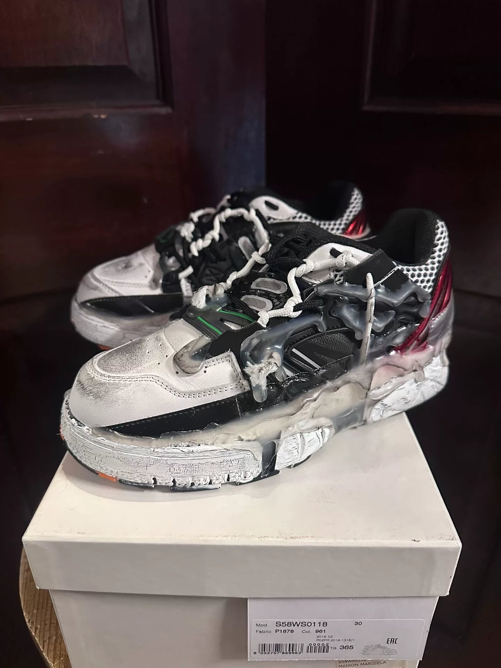 Maison Margiela FW19 White/Black/Red Fusion Sneakers