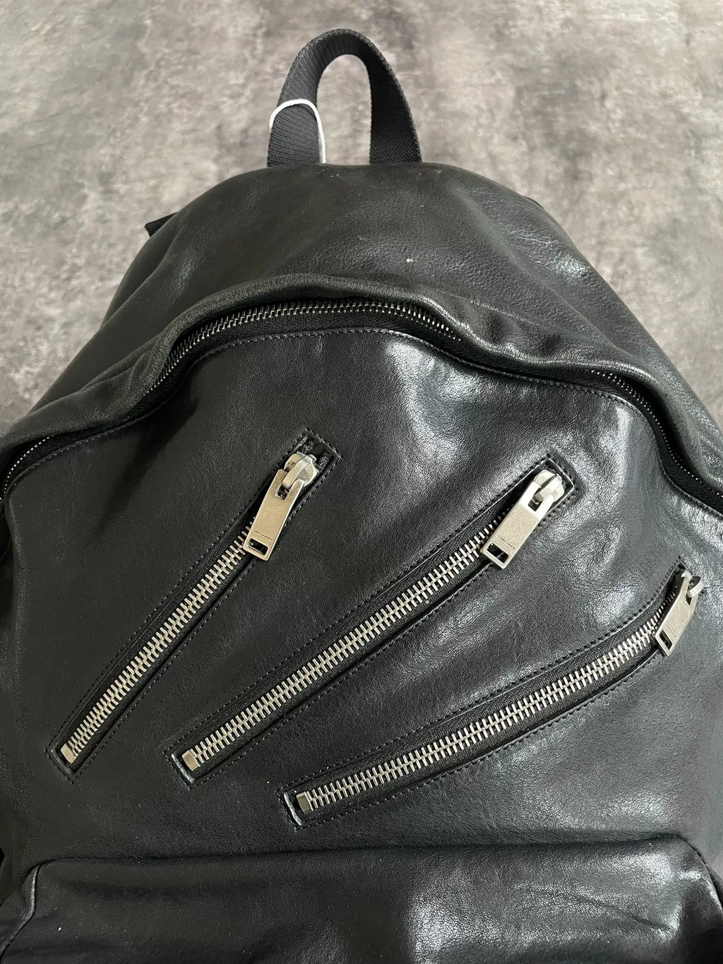 Saint Laurent Paris 14SS Black Multi-Zipper Leather Backpack by Hedi Slimane