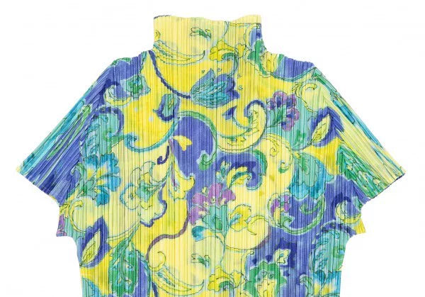 Issey Miyake Vintage Yellow Floral Pleated Top