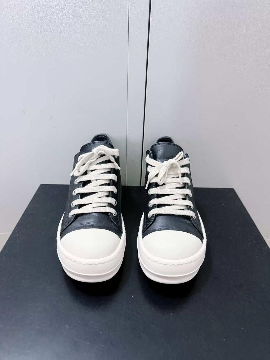 Rick Owens Black Cowhide Large Converse Sneakers