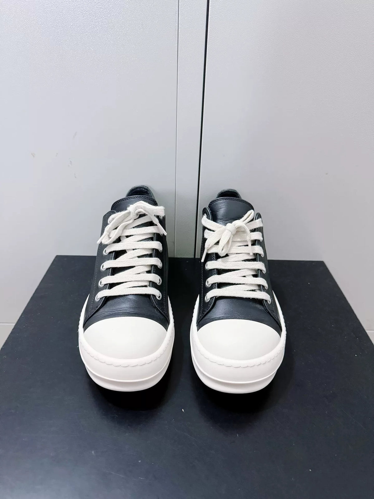 Rick Owens Black Cowhide Large Converse Sneakers