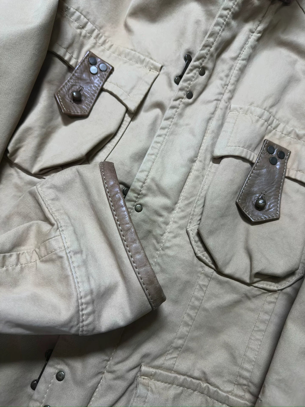 Dsquared2 Multi-Pocket Leather-Panel Hunting Jacket