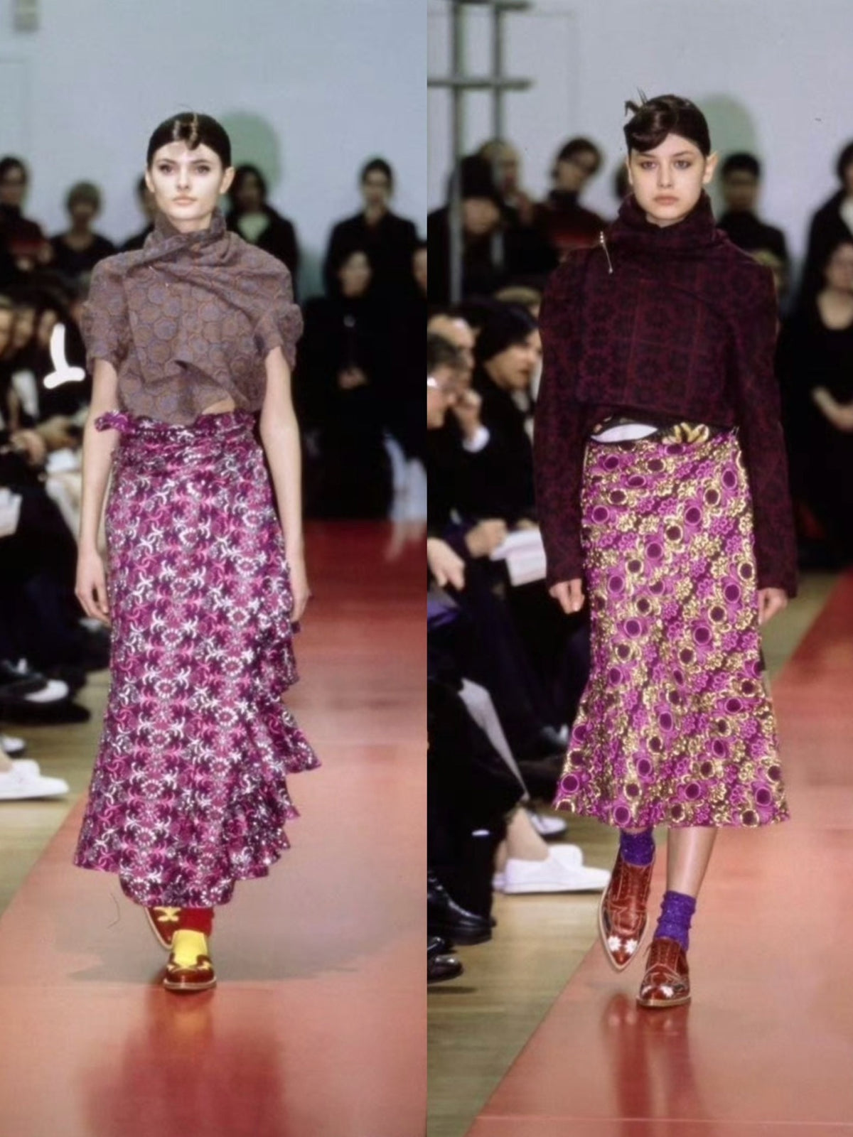 Comme Des Garcons Rei Kawakubo 1999 runway patchwork apron-style skirt