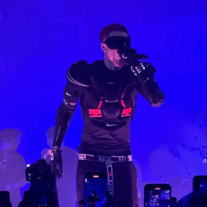 Balenciaga Black Red Woven Belt