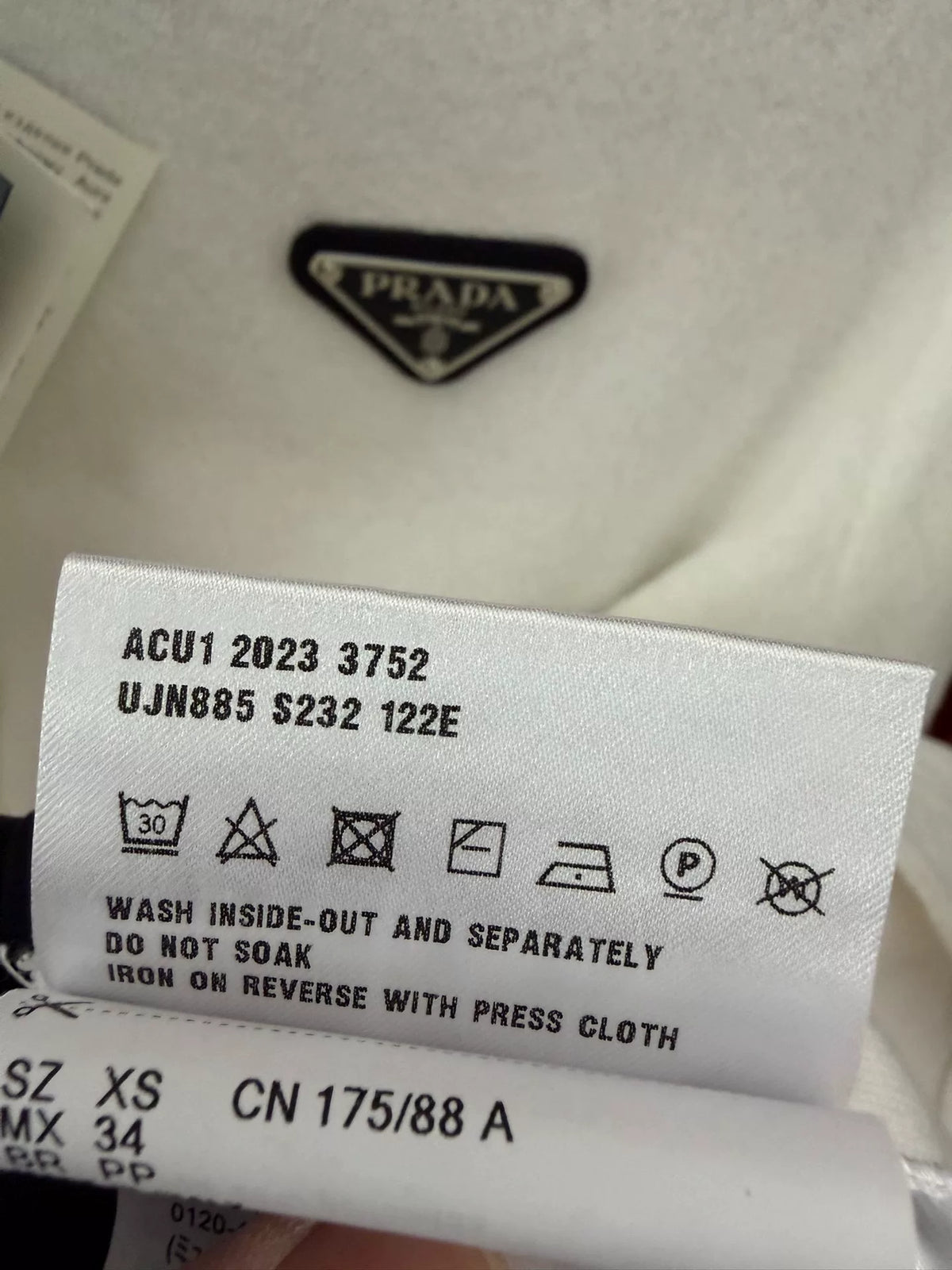 Prada White Triangle Logo Terry Short-Sleeve T-Shirt